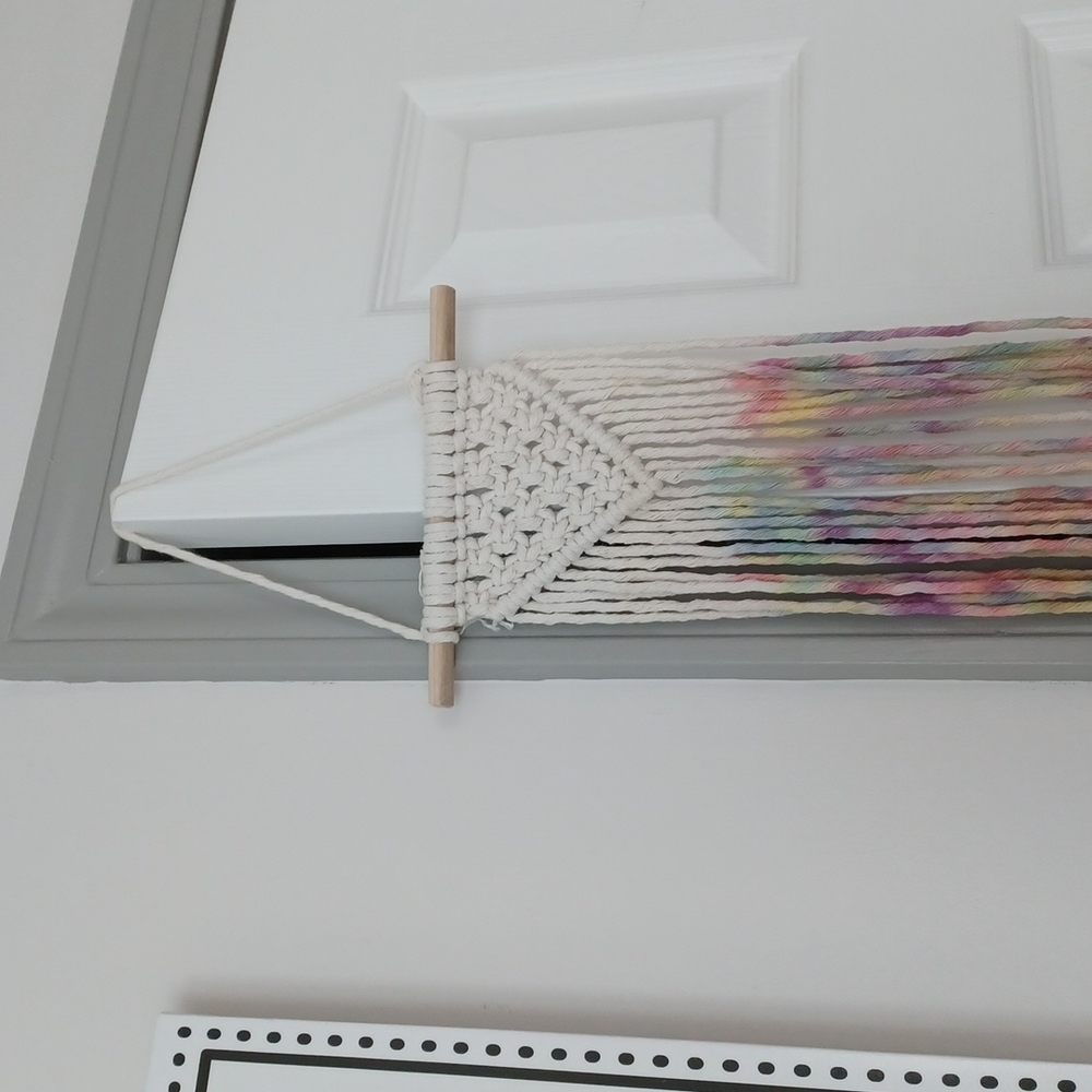 Handmade tie dye macrame hanging